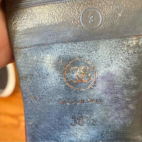 CHANEL BOOTS WOMENS LEATHER FLAT RIDING BOOTS MODEL 26069 BROWN SIZE 
38.5/US7.5 - Picture 13 of 13